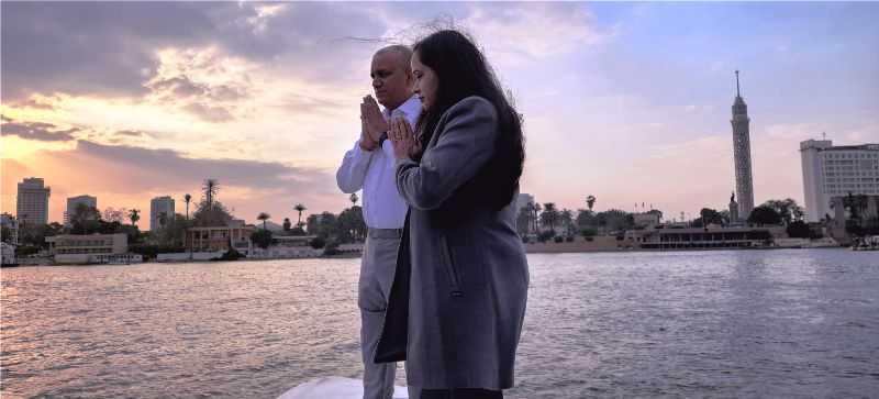 Rituals of Director of Alma late Smt. Manorama Shukla disperse in the holy River Nile, Egypt